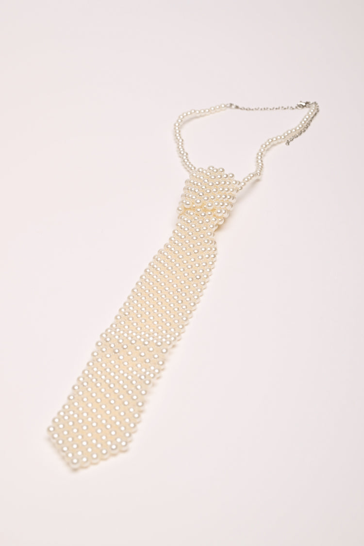 Collana a cravatta con perline