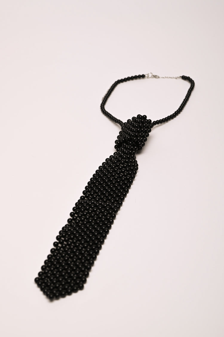Collana a cravatta con perline