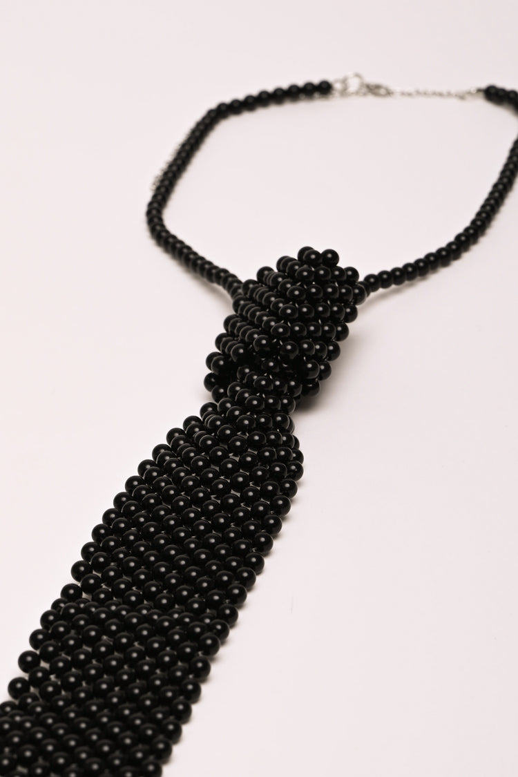 Collana a cravatta con perline