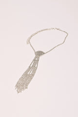 Collana a cravatta con strass