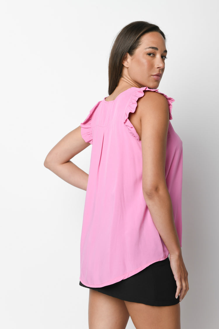 Top  in viscosa con rouches