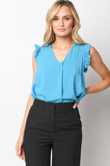 Top  in viscosa con rouches