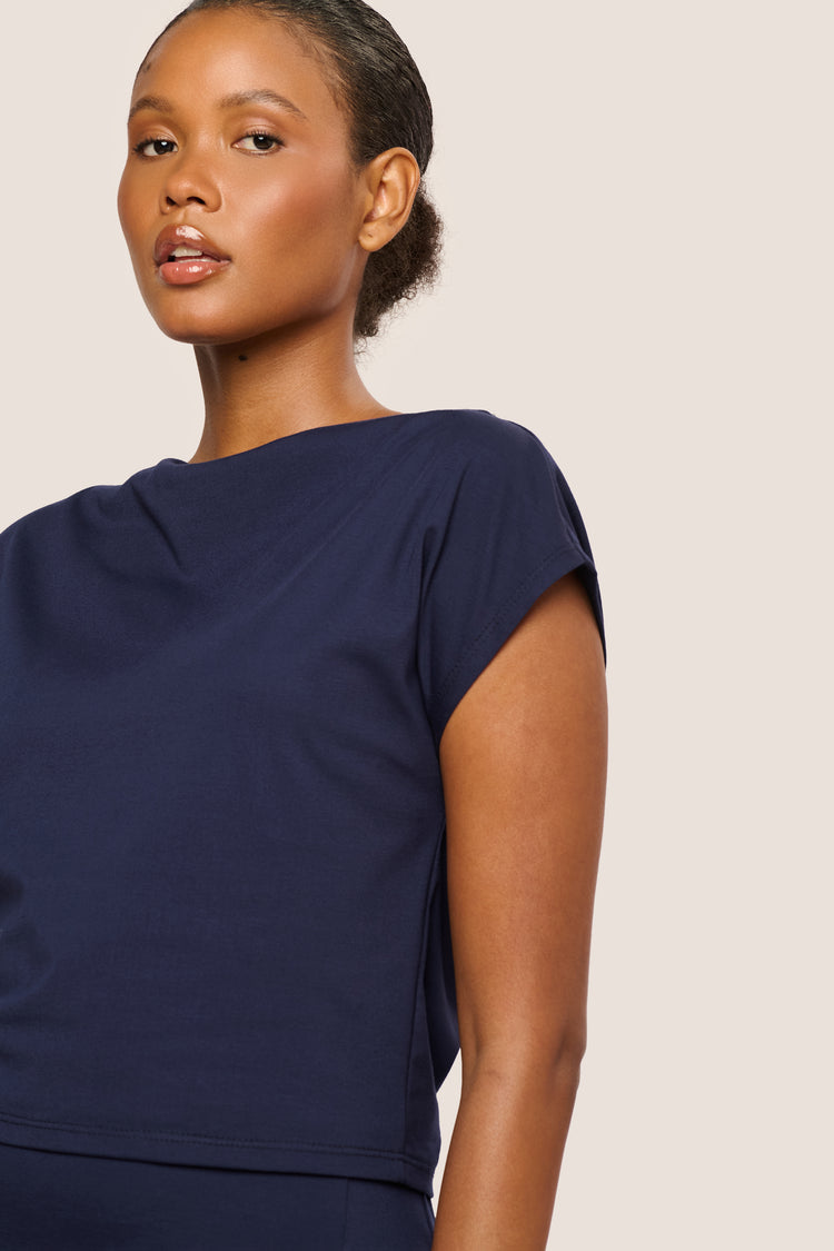 T-shirt drappeggiata misto viscosa