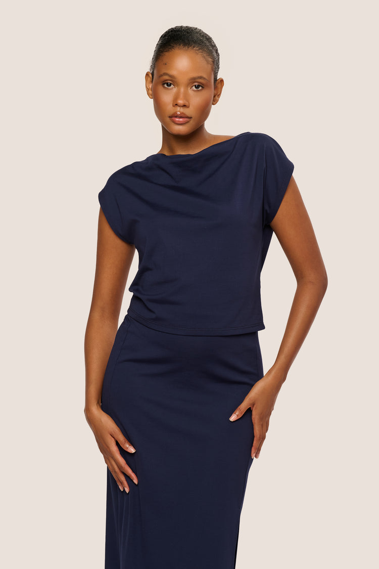 T-shirt drappeggiata misto viscosa