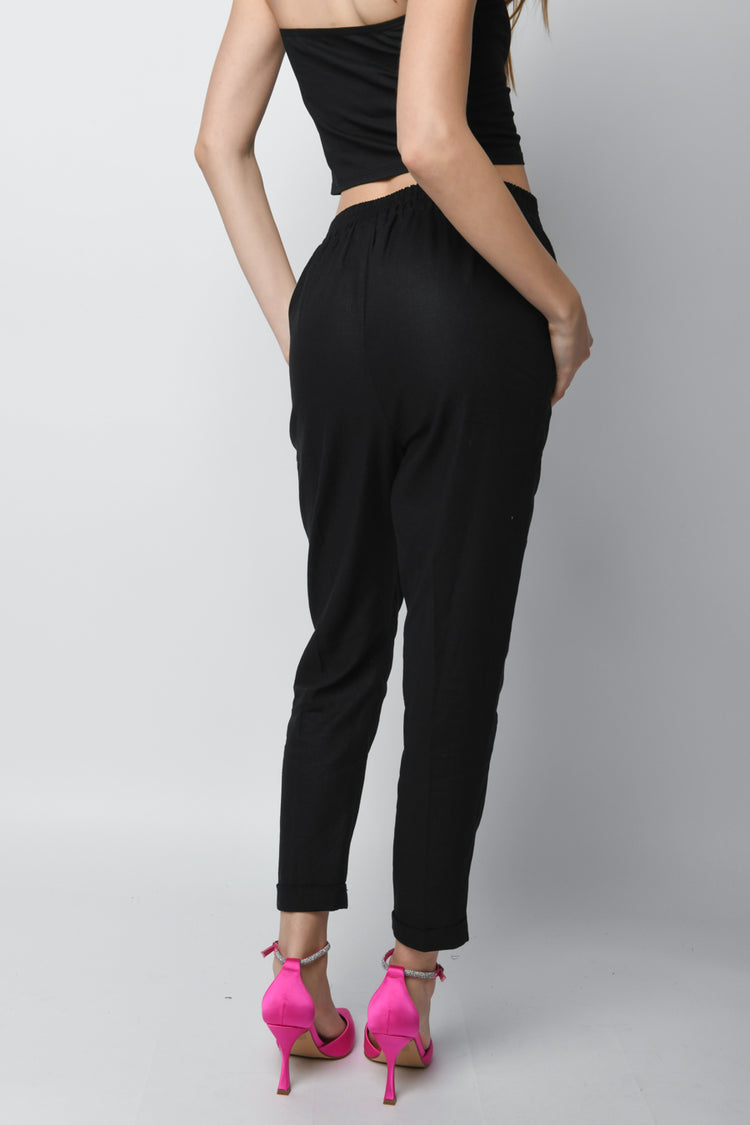 Pantaloni misto viscosa stretch