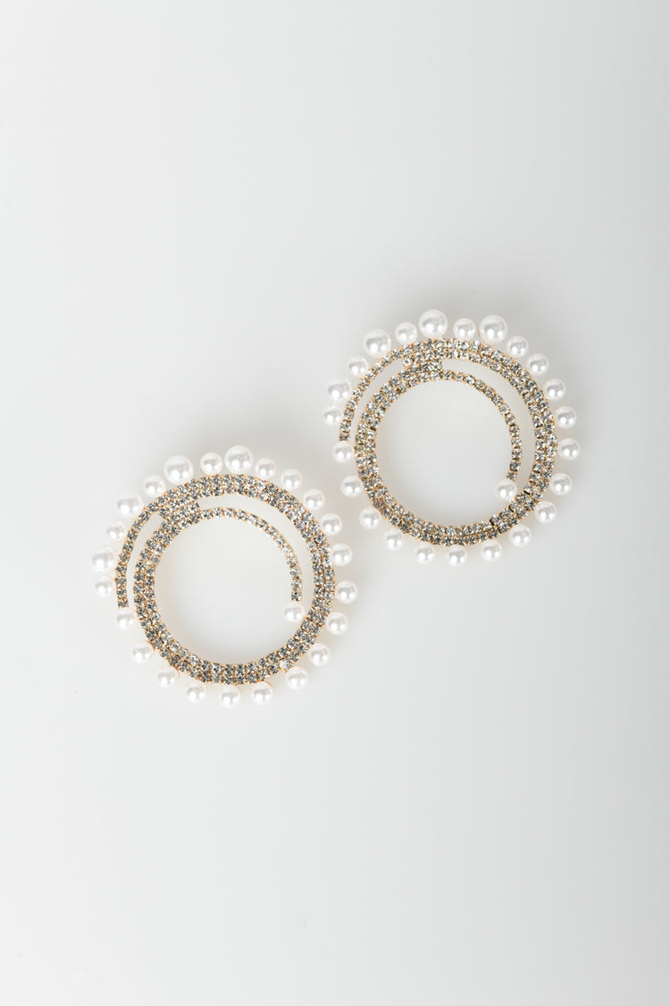 Orecchini a spirale con perle
