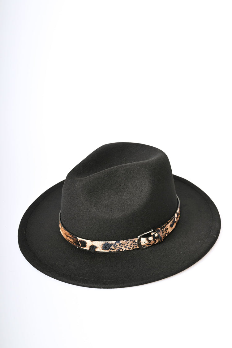 Cappello fedora con cinturino animalier