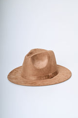 Cappello fedora in faux suede