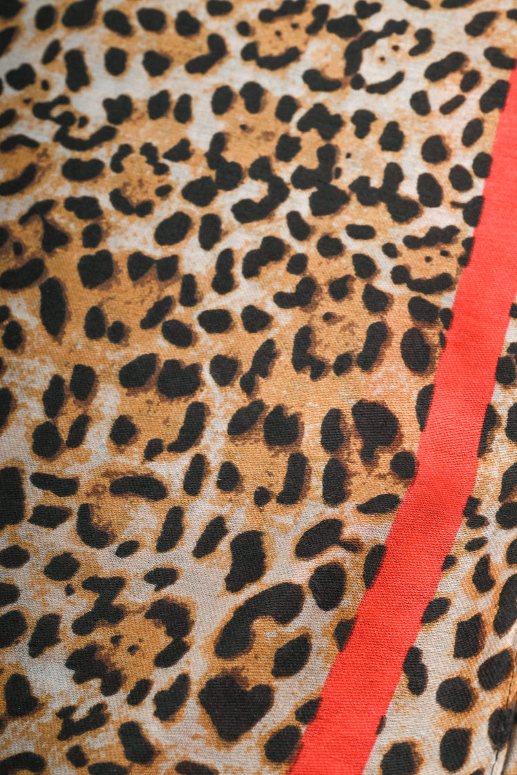 Sciarpa a stampa animalier con striscia