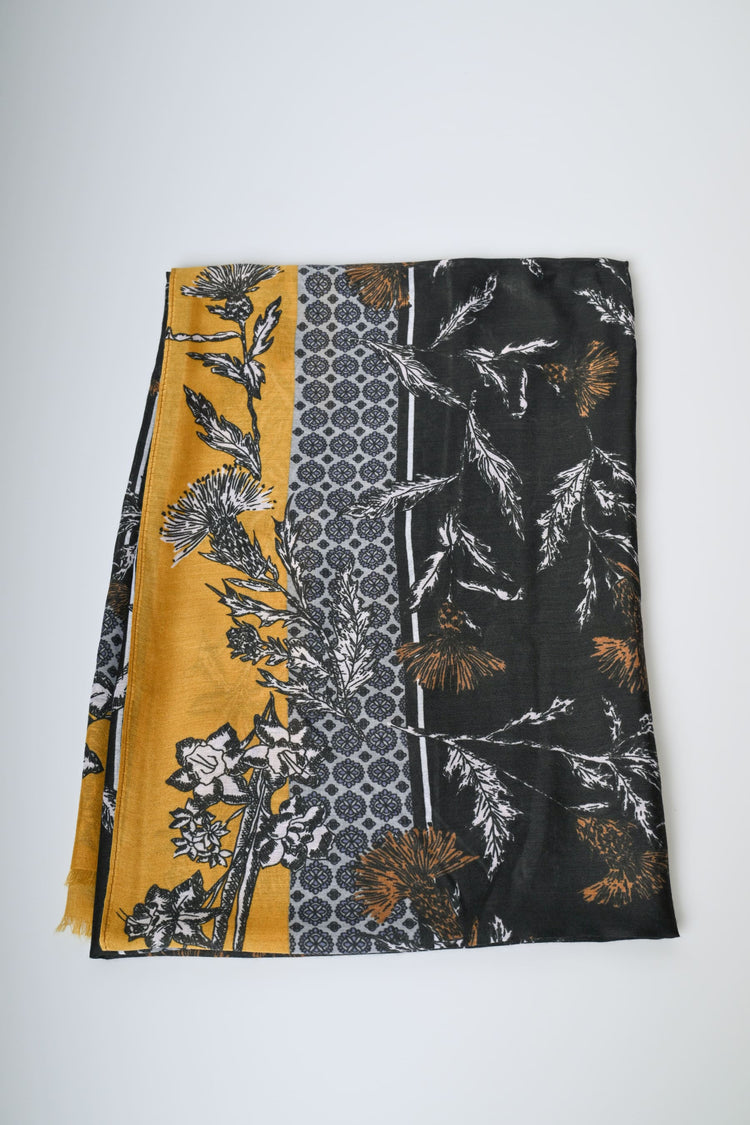 Sciarpa a stampa patchwork floreale