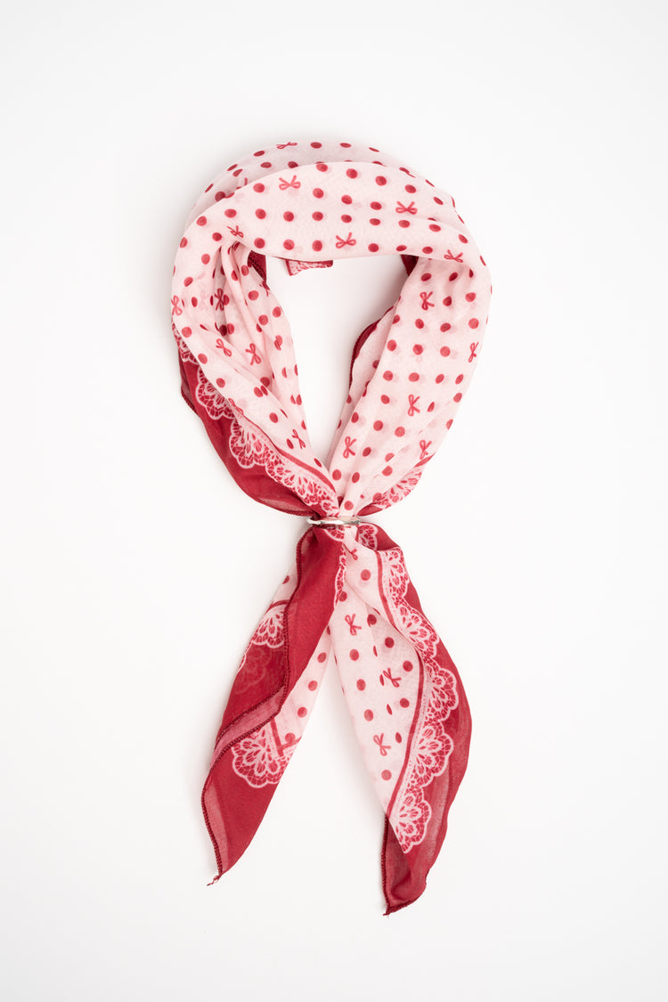 Foulard con pois e fiocchi multicolor