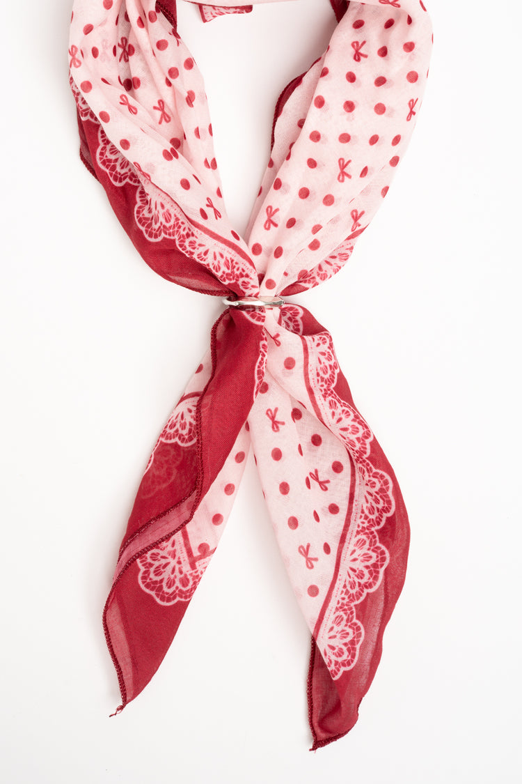 Foulard con pois e fiocchi multicolor