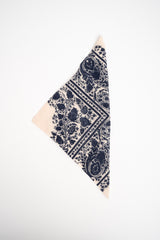 Foulard piccolo misto seta a stampa floreale blu