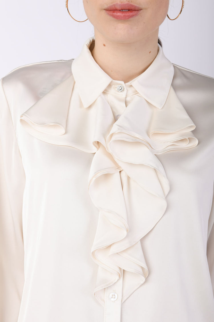 Camicia in raso con volants