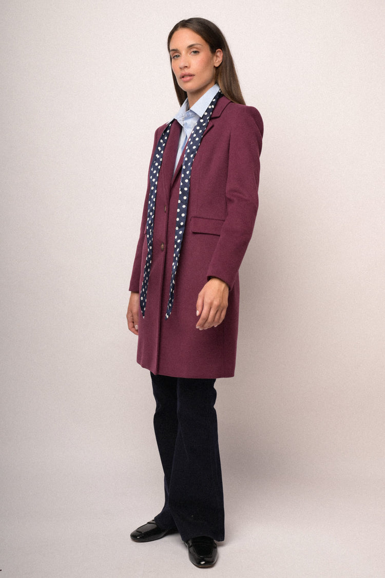 Cappotto classico monopetto lampone