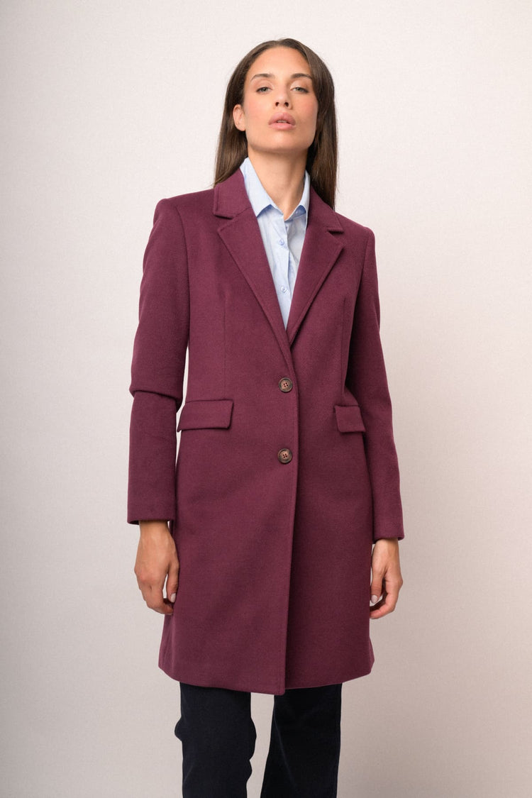 Cappotto classico monopetto lampone