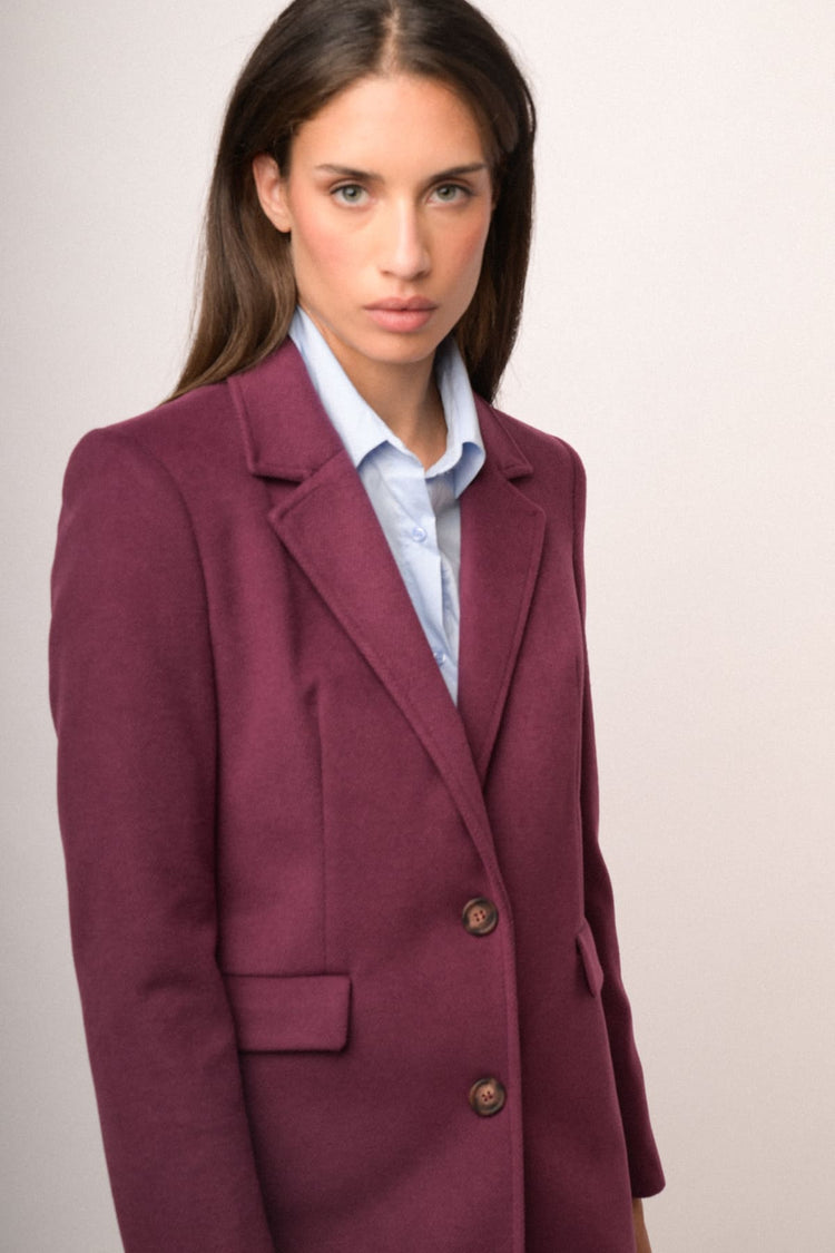 Cappotto classico monopetto lampone