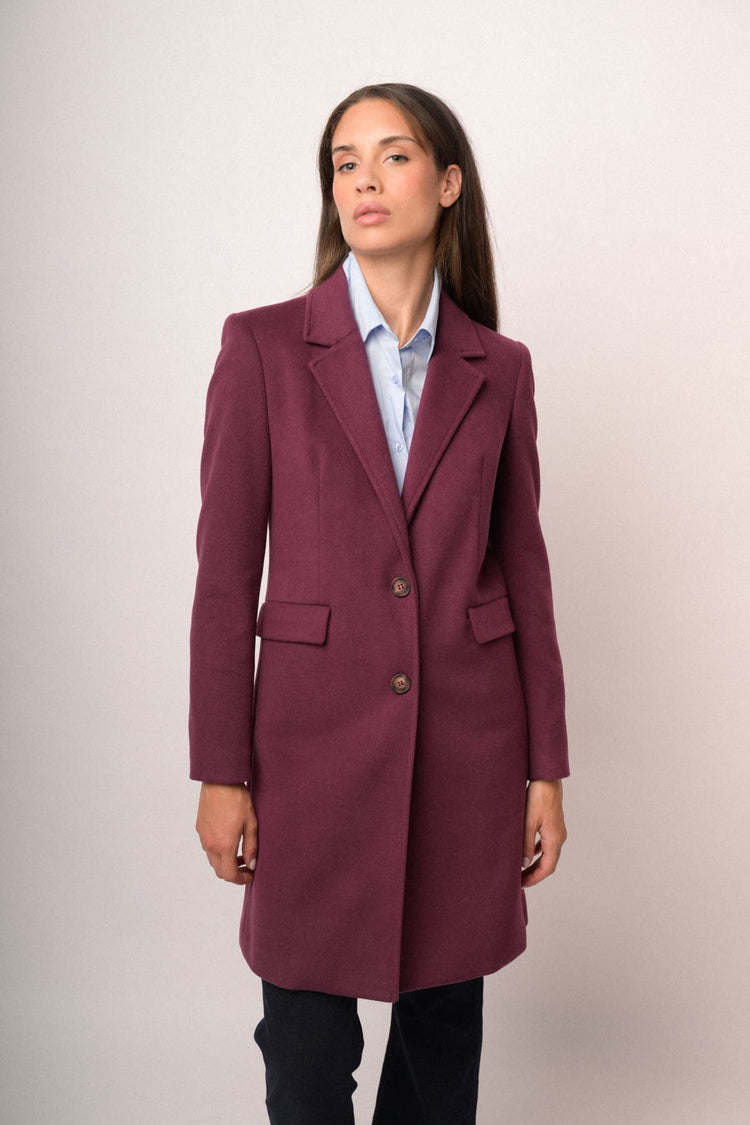 Cappotto classico monopetto lampone