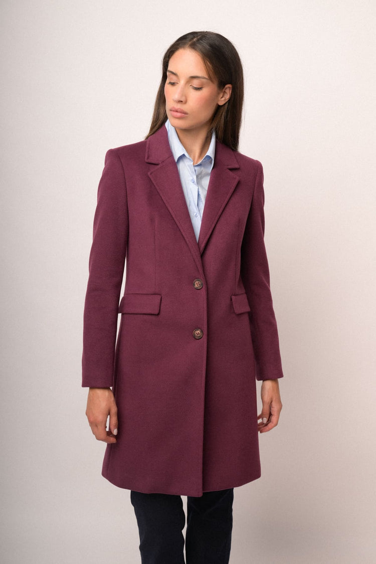 Cappotto classico monopetto lampone