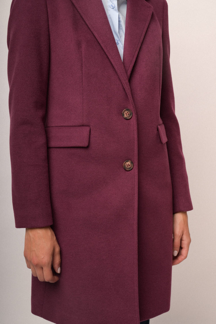 Cappotto classico monopetto lampone