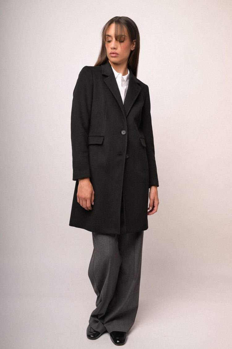 Cappotto classico monopetto nero