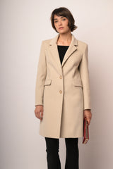 Cappotto classico monopetto avorio