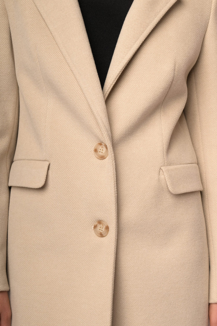 Cappotto classico monopetto avorio