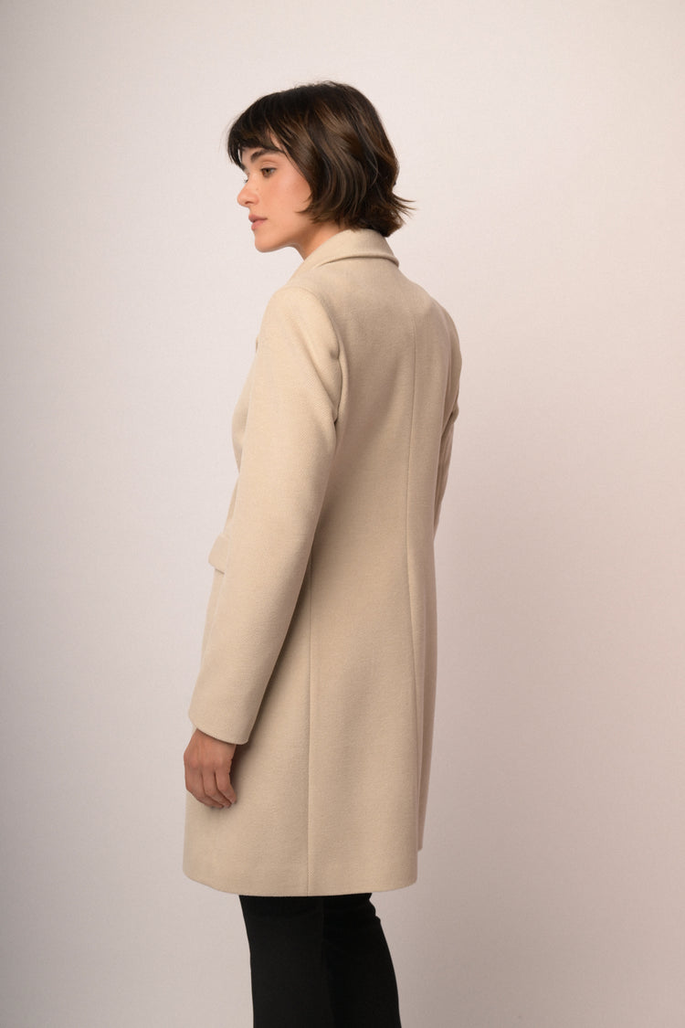 Cappotto classico monopetto avorio