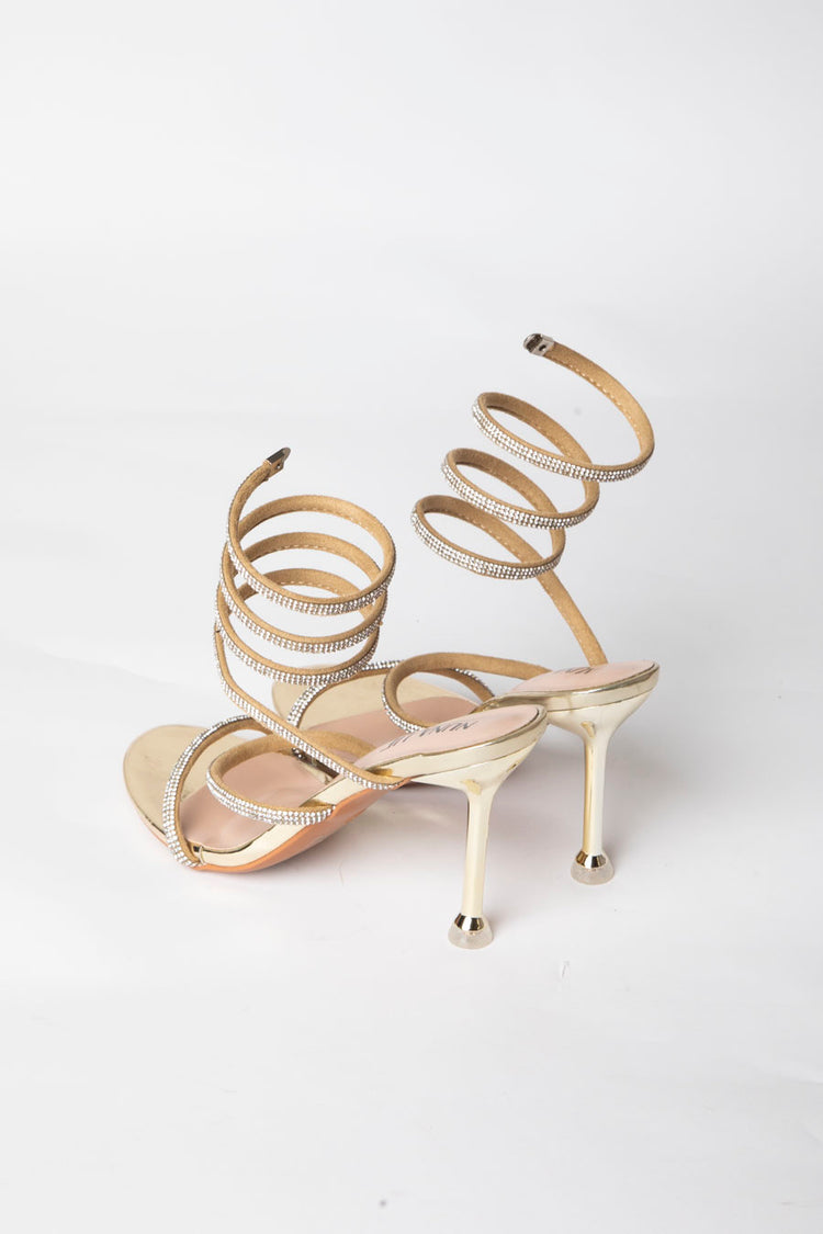 Sandali con spirale in strass