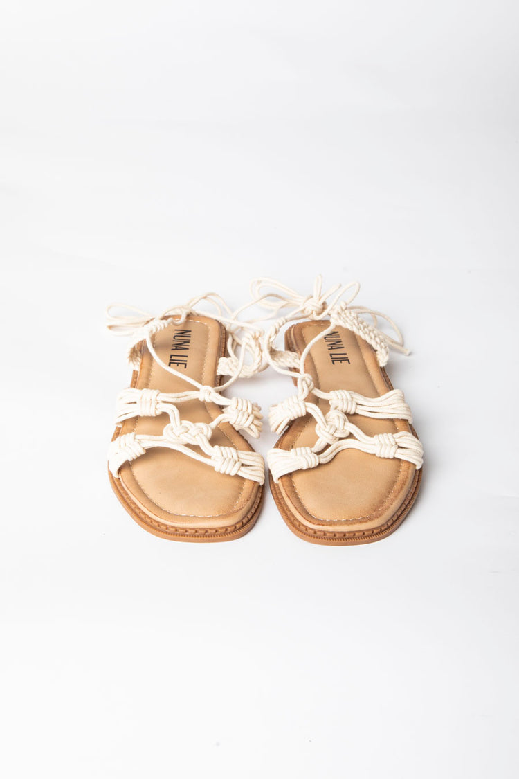 Sandali flat in corda intrecciata