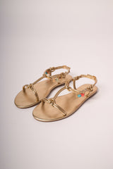 Sandali flat oro con pendenti decorativi