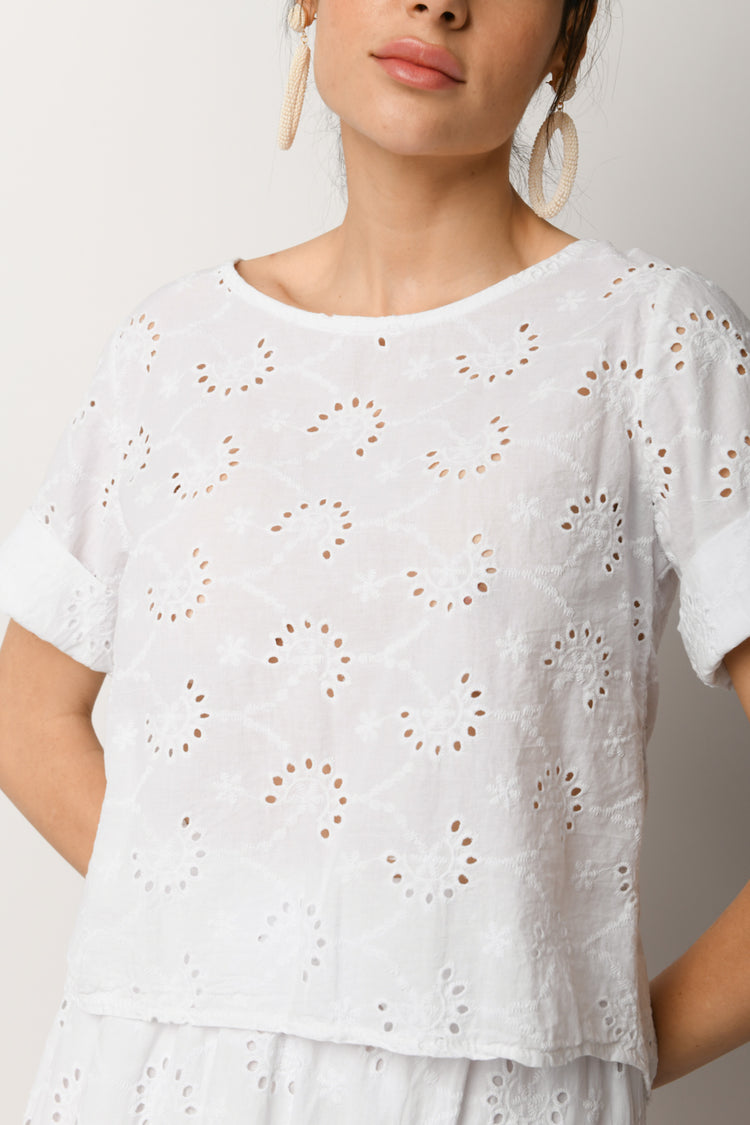 Top in pizzo sangallo