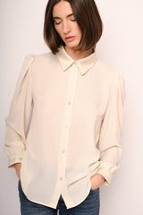 Camicia con colletto in raso