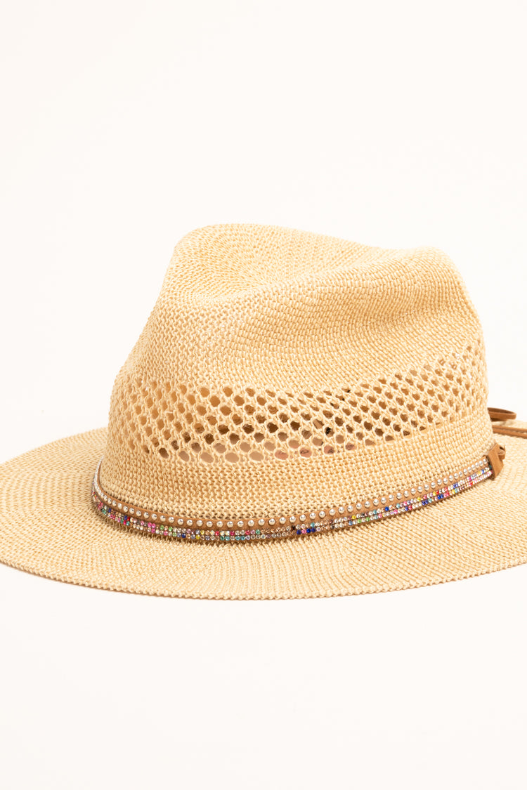 Cappello paglia con perline
