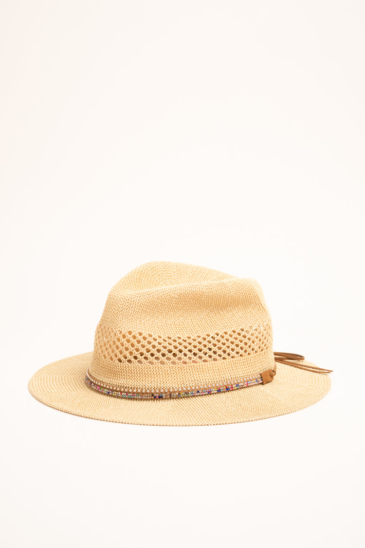 Cappello paglia con perline