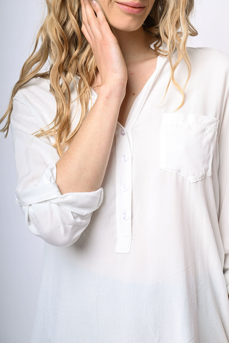 Camicia in viscosa con taschino