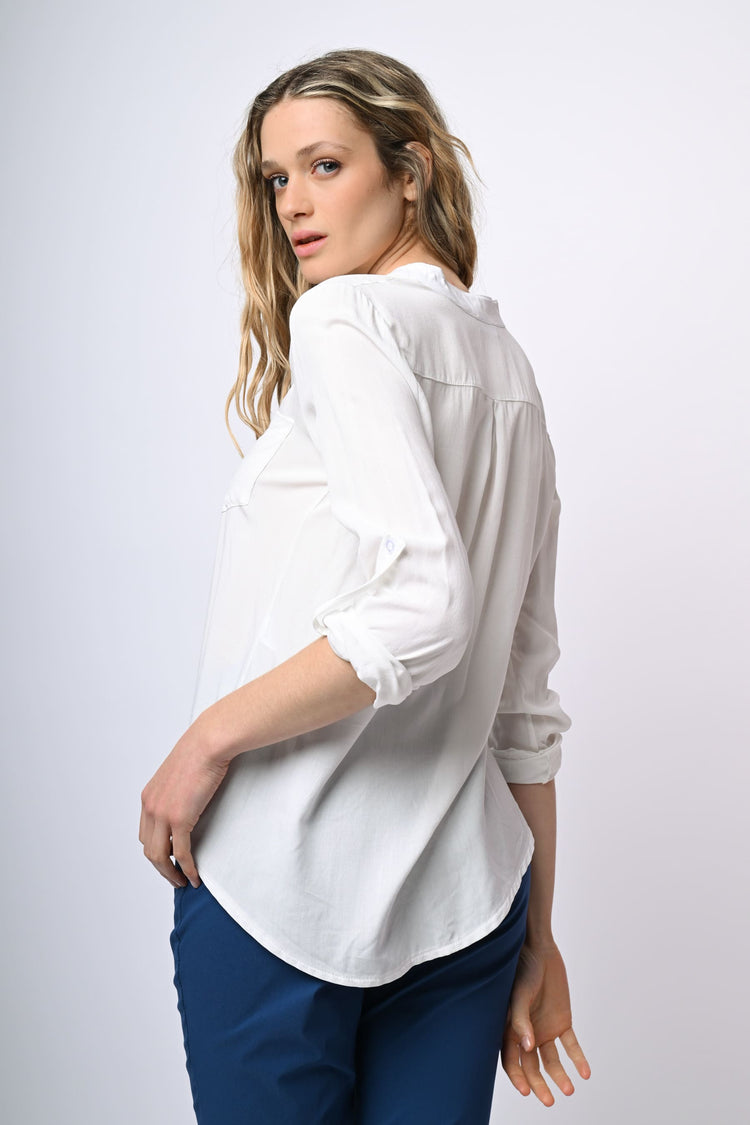 Camicia in viscosa con taschino