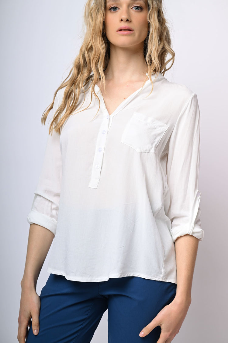Camicia in viscosa con taschino