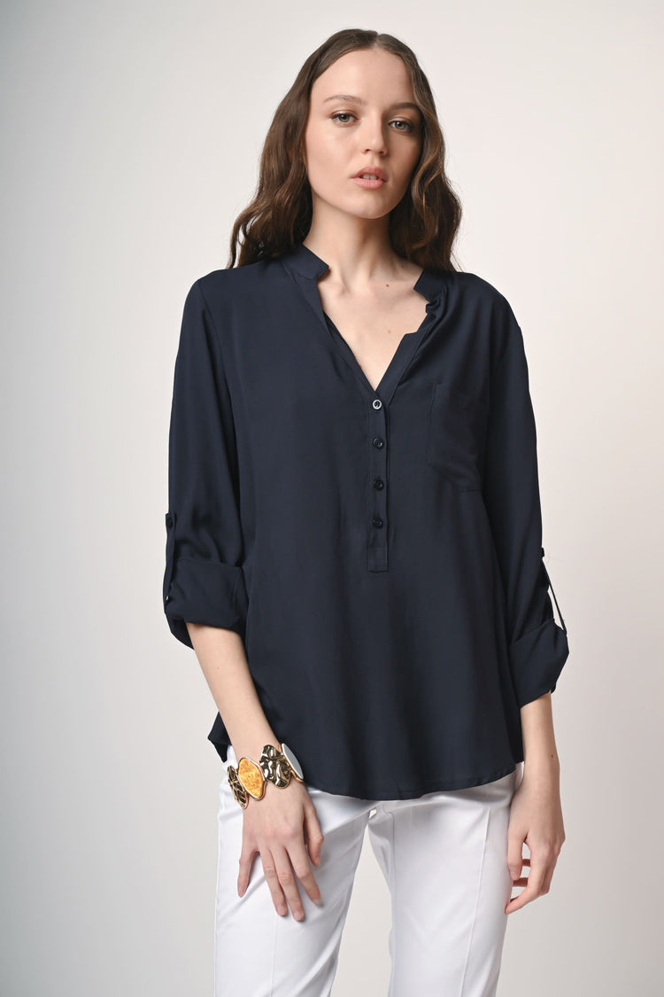 Camicia in viscosa con taschino