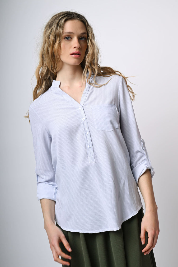 Camicia in viscosa con taschino