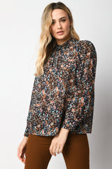 Blusa a stampa micro floreale