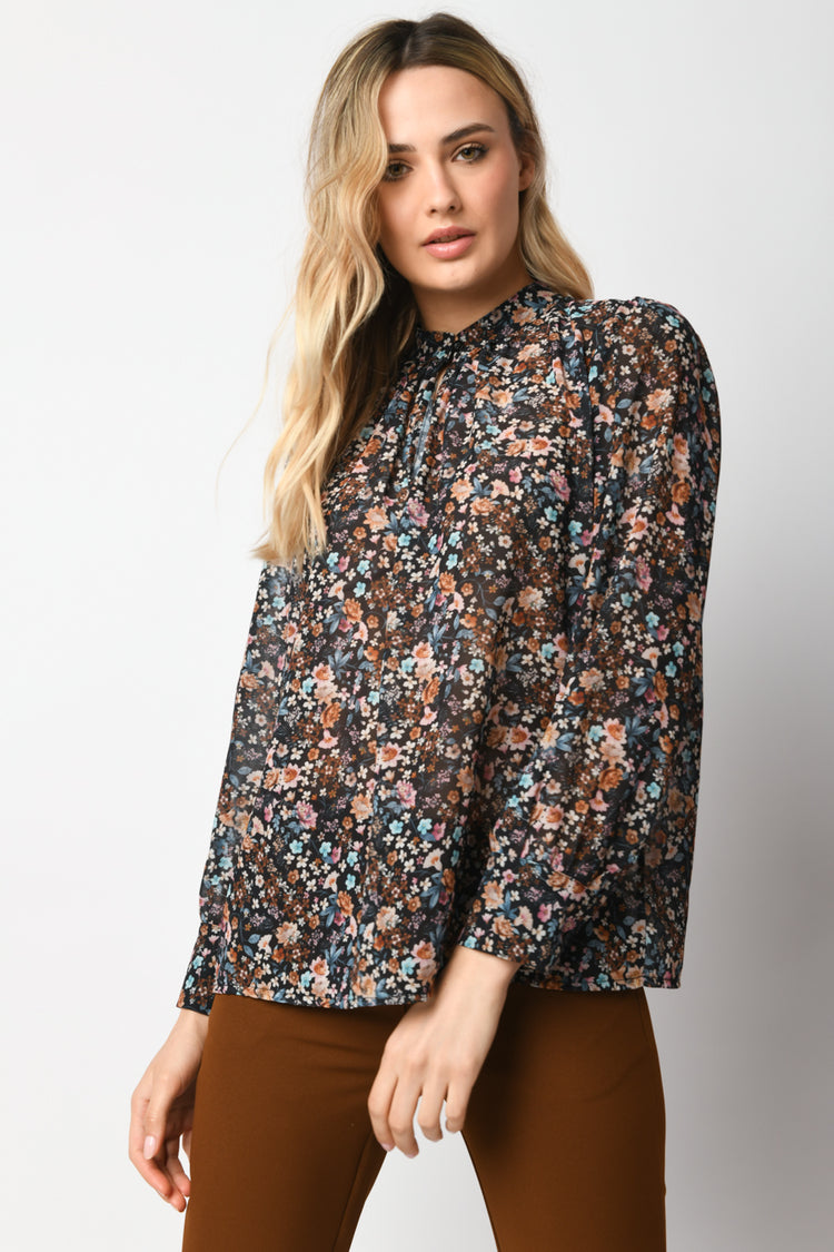 Blusa a stampa micro floreale