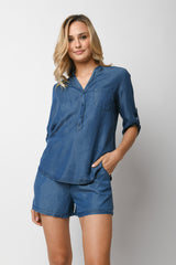 Camicia effetto denim