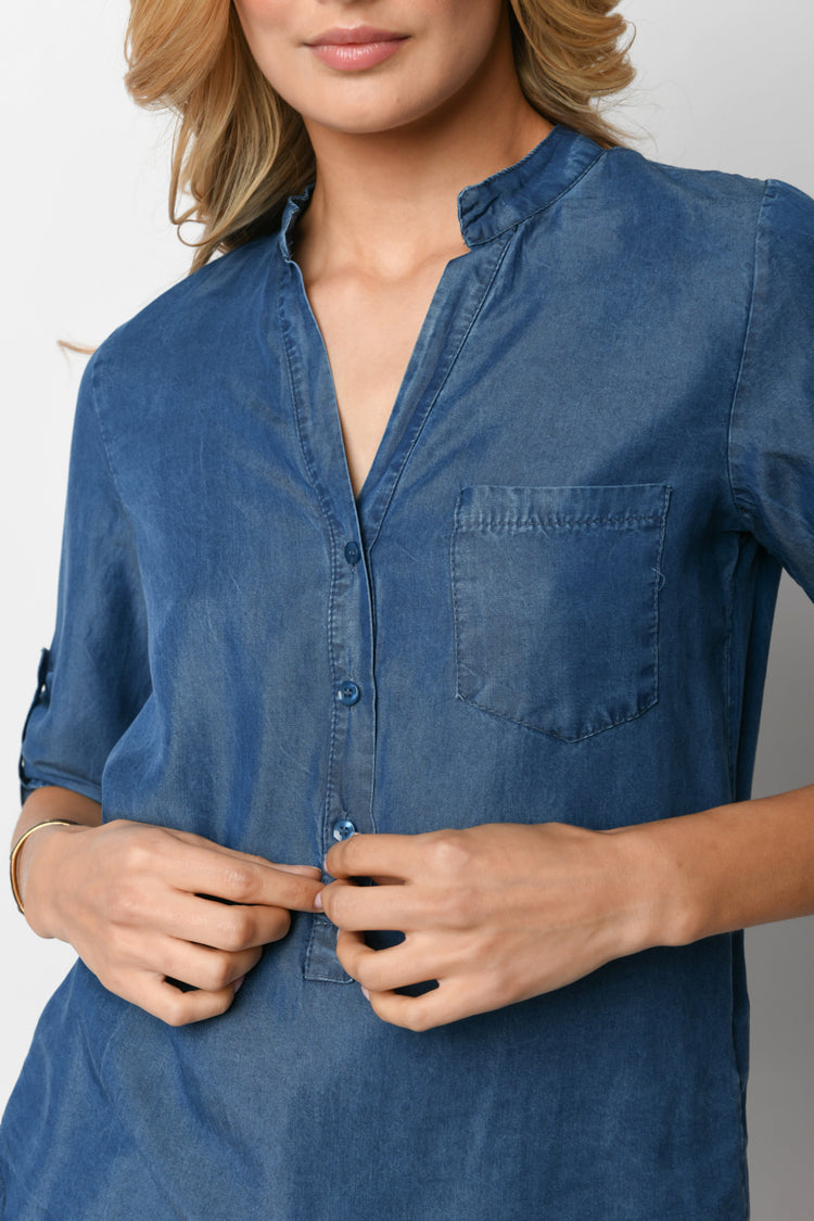 Camicia effetto denim