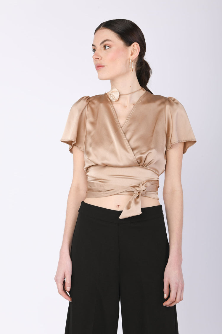 Top cropped manica Kimono