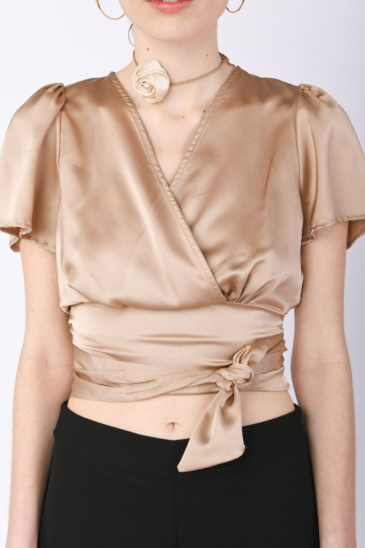 Top cropped manica Kimono
