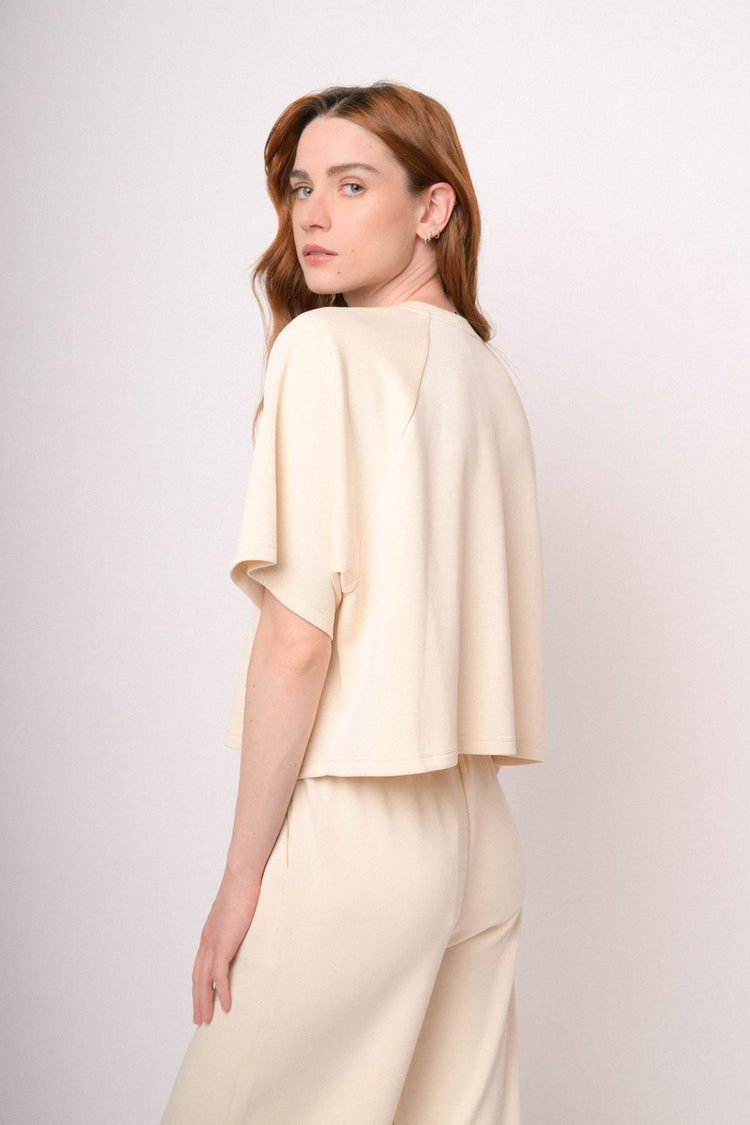 Maglia felpa bianca con strass