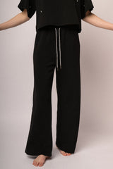 Pantaloni joggers con coulisse in strass