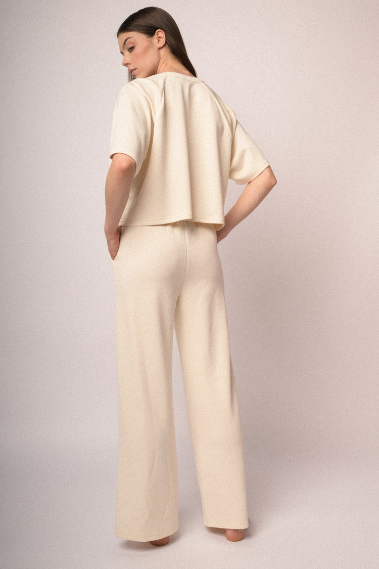 Pantaloni joggers con coulisse in strass