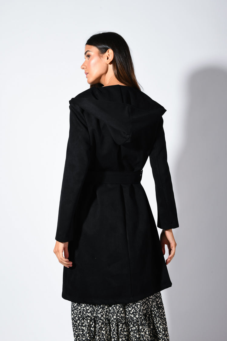 Cappotto con cappuccio effetto dainetto